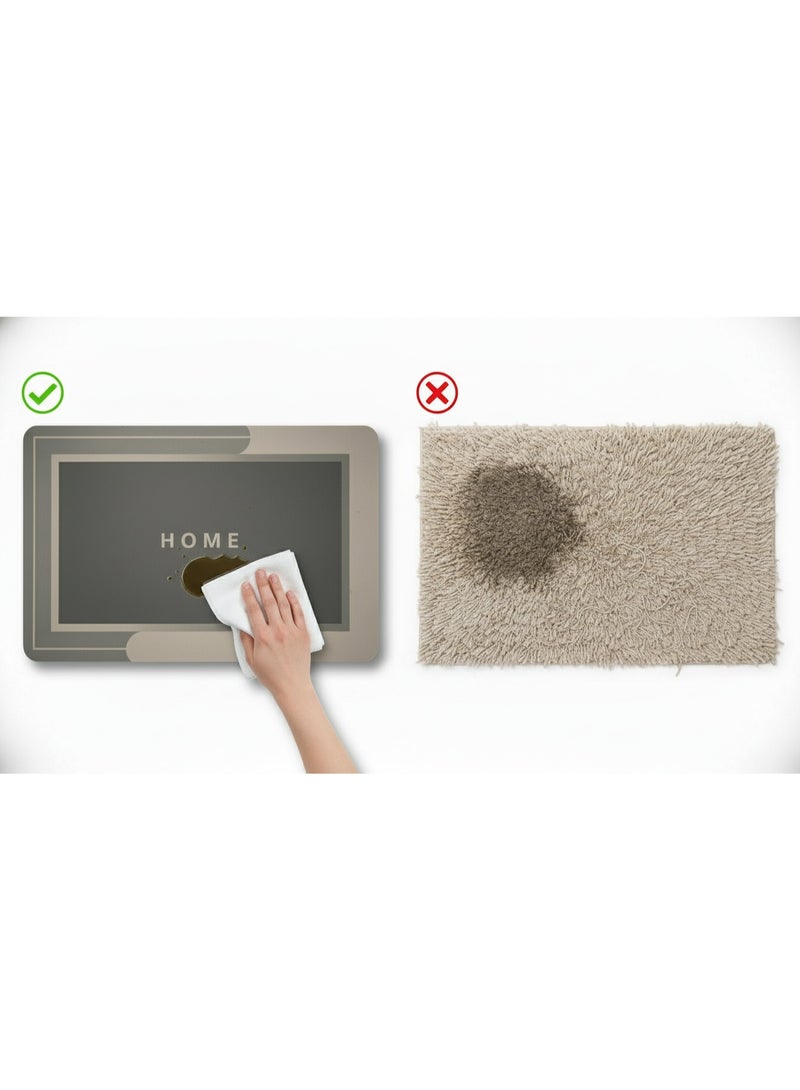 Super Absorbent Non-Slip Bath & Kitchen Mat - Quick Dry Rubber Rug (40x60cm), Modern Design , Perfect for Door Entry - Image 5